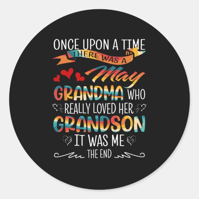 May Grandma Who Really Loved Her Grandsons Classic Round Sticker (Front)