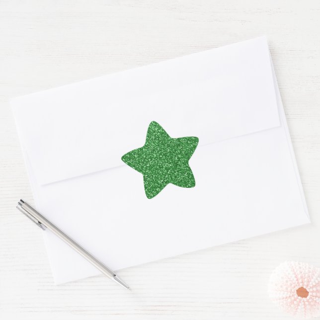 May Green Glitter Star Sticker (Envelope)