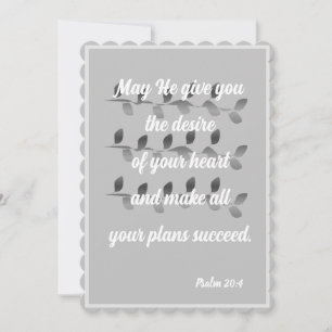 May He give you the desire of your Psalm 20:4 Card