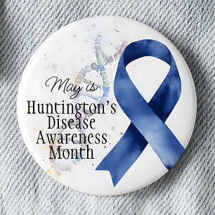 May Huntington's Disease Awareness Month - DNA 6 Cm Round Badge