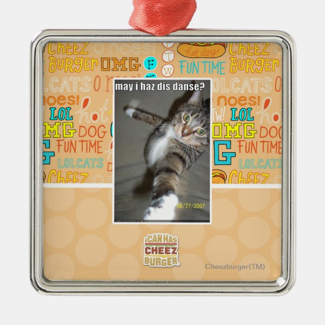 may I haz dis dance? Metal Tree Decoration (Front)