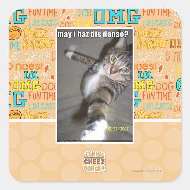 may I haz dis dance? Square Sticker (Front)