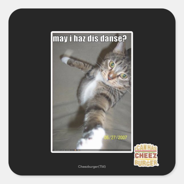 may I haz dis dance? Square Sticker (Front)