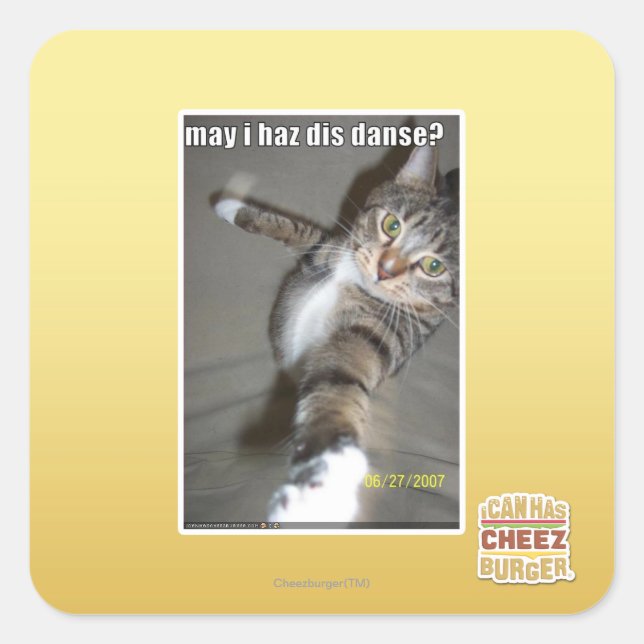 may I haz dis dance? Square Sticker (Front)