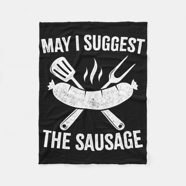 May I Suggest The Sausage  Fleece Blanket (Front)