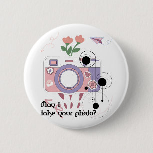 May I take your photo? 6 Cm Round Badge