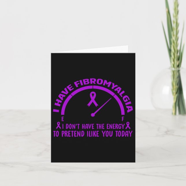 May I Wear Ribbon Purple Have Fibromyalgia Awarene Card (Front)