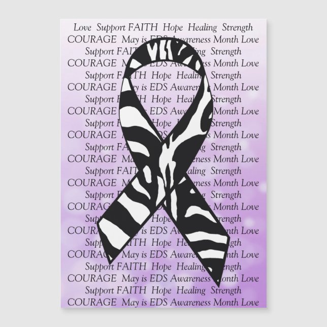 May is EDS Awareness Month Zebra Magnet (Front)