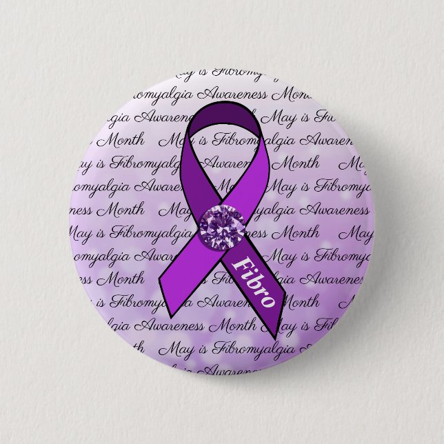 May is Fibromyalgia Awareness Month 6 Cm Round Badge (Front)