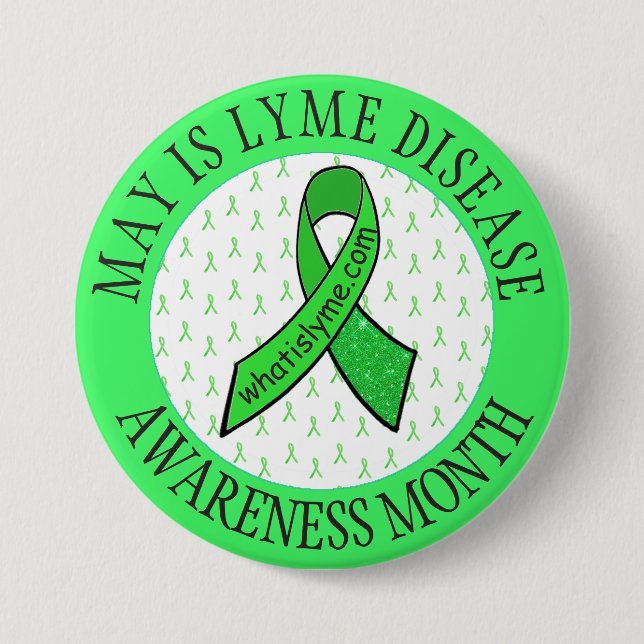 May is Lyme Disease Awareness Month Lime  Button (Front)