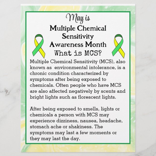 May is Multiple Chemical Sensitivity Awareness Flyer (Front)