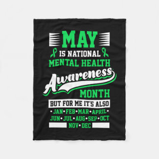 May is national mental health awareness month fleece blanket