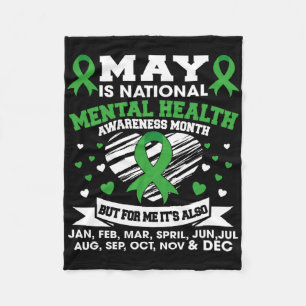 May Is National Mental Health Awareness Month Gree Fleece Blanket