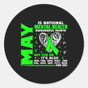 May Is National Mental Health Awareness Month Posi Classic Round Sticker