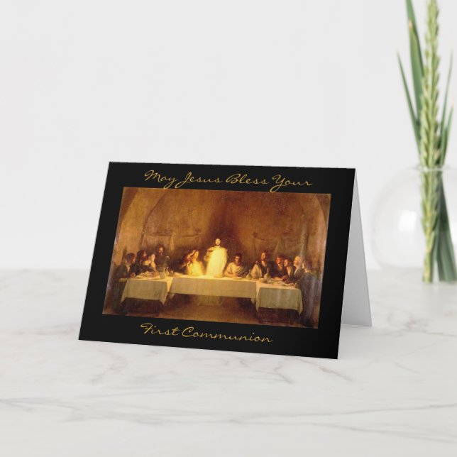 may jesus bless your first communion card (Front)