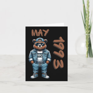 May King Grill Master Bear Bbq Lover Dad Birthday Card