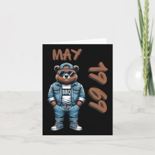 May King Grill Master Bear Bbq Lover Dad Birthday Card