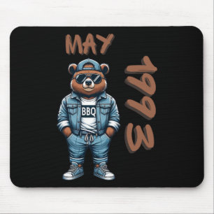 May King Grill Master Bear Bbq Lover Dad Birthday  Mouse Pad