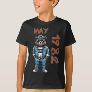May King Grill Master Bear Bbq Lover Dad Birthday  T-Shirt