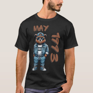 May King Grill Master Bear Bbq Lover Dad Birthday T-Shirt