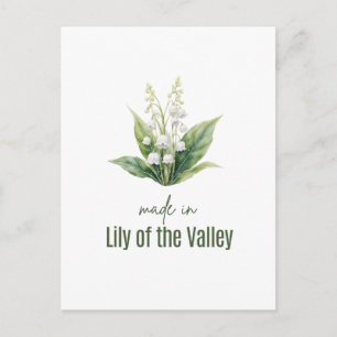 May Lily of the Valle Birth Flower Watercolor Art Postcard