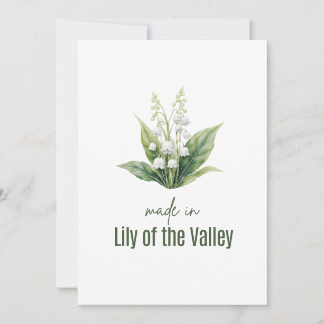 May Lily of the Valle Birth Flower Watercolor Invitation (Front)