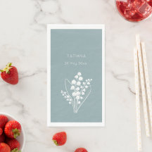 May Lily of the Valley Floral Bouquet Custom Name 