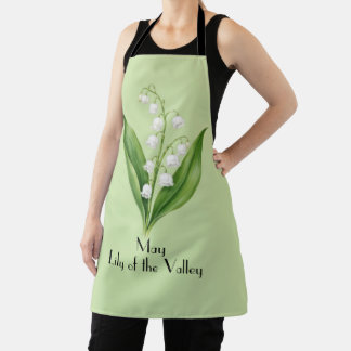 May Lily of the Valley Flowers  Apron