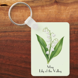 May Lily of the Valley Flowers  Key Ring