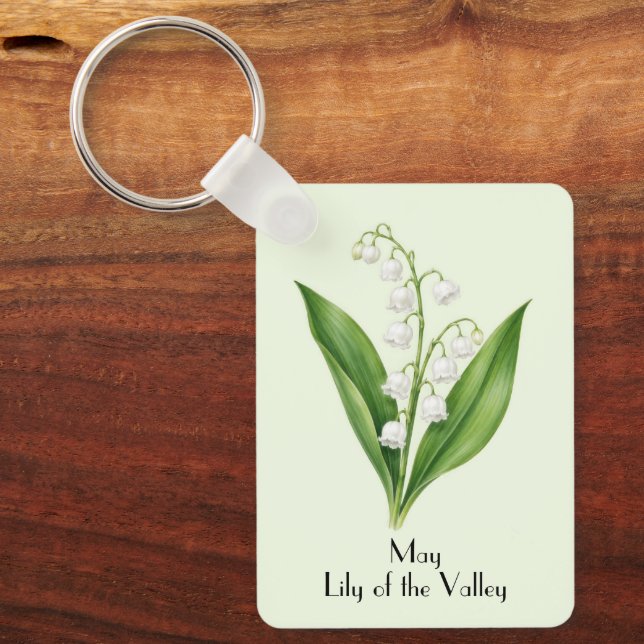 May Lily of the Valley Flowers  Key Ring (Front)