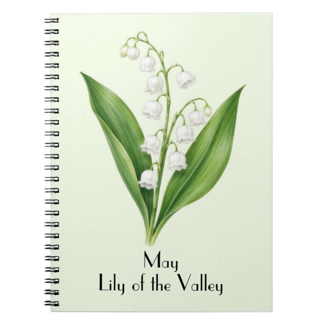 May Lily of the Valley Flowers  Notebook (Front)