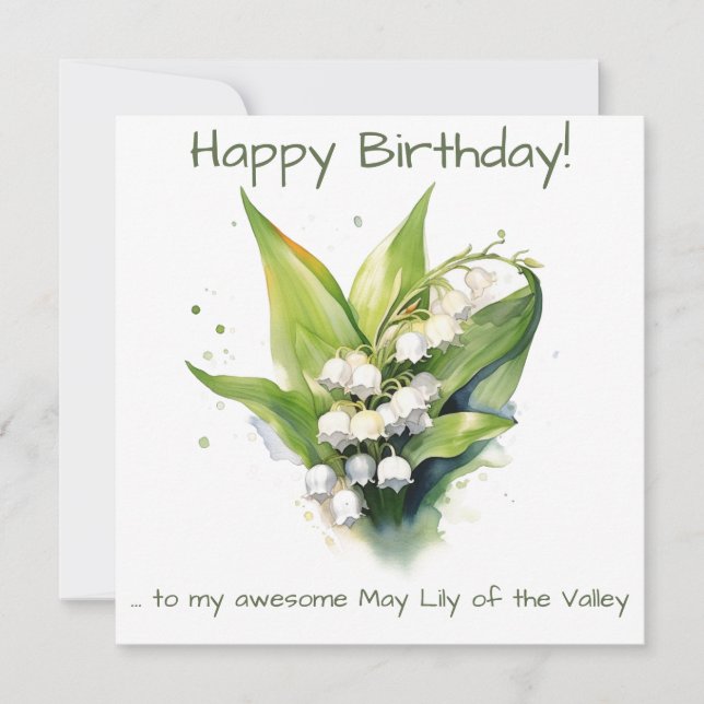 May Lily of the Valley Holiday Card (Front)