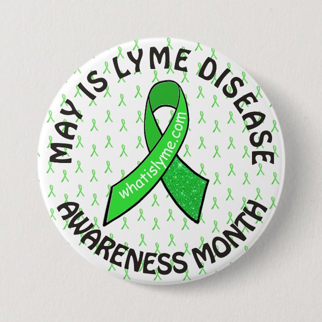 May  Lyme Disease Awareness Month Ribbons Button (Front)