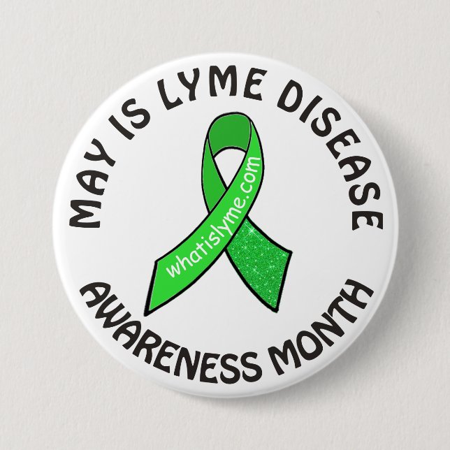 May  Lyme Disease Awareness Month Ribbons Button (Front)