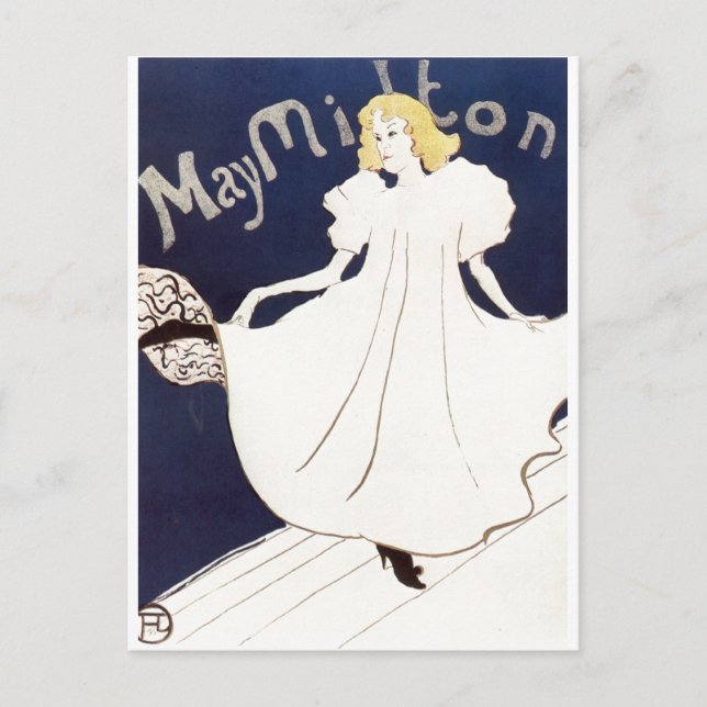 May Milton 1895 Henri de Toulouse-Lautrec Postcard (Front)