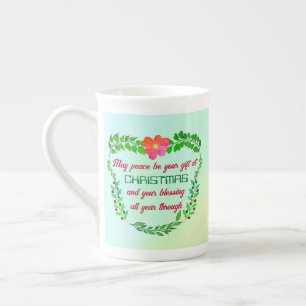 MAY PEACE BE YOUR GIFT AT CHRISTMAS BONE CHINA MUG