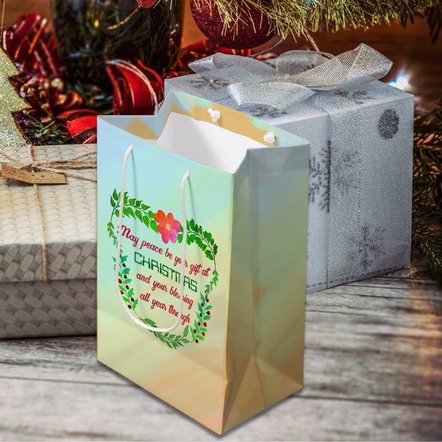 MAY PEACE BE YOUR GIFT AT CHRISTMAS MEDIUM GIFT BAG (Creator Uploaded)