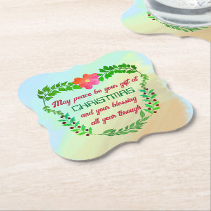 MAY PEACE BE YOUR GIFT AT CHRISTMAS PAPER COASTER