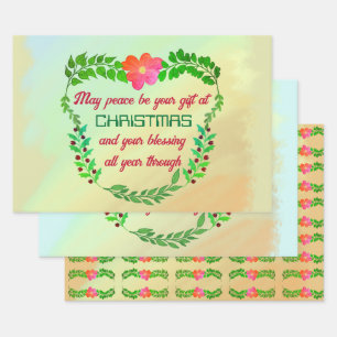 MAY PEACE BE YOUR GIFT AT CHRISTMAS WRAPPING PAPER SHEET