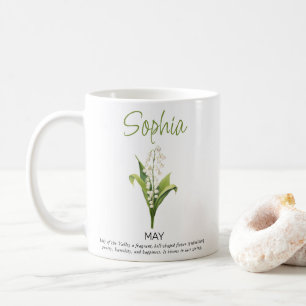 May Personalised Birth Flower Coffee Mug
