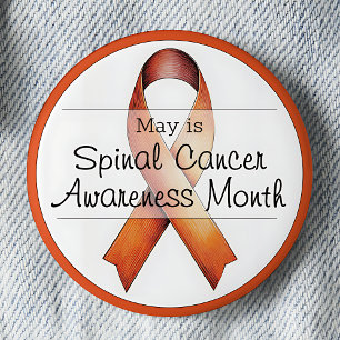 May Spinal Cancer Awareness Month 6 Cm Round Badge