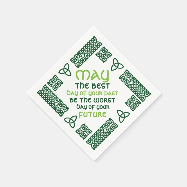 May the best day Irish Blessing 1 green Napkin (Corner)