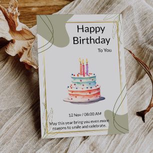 May the candles on your cake shine bright invitation