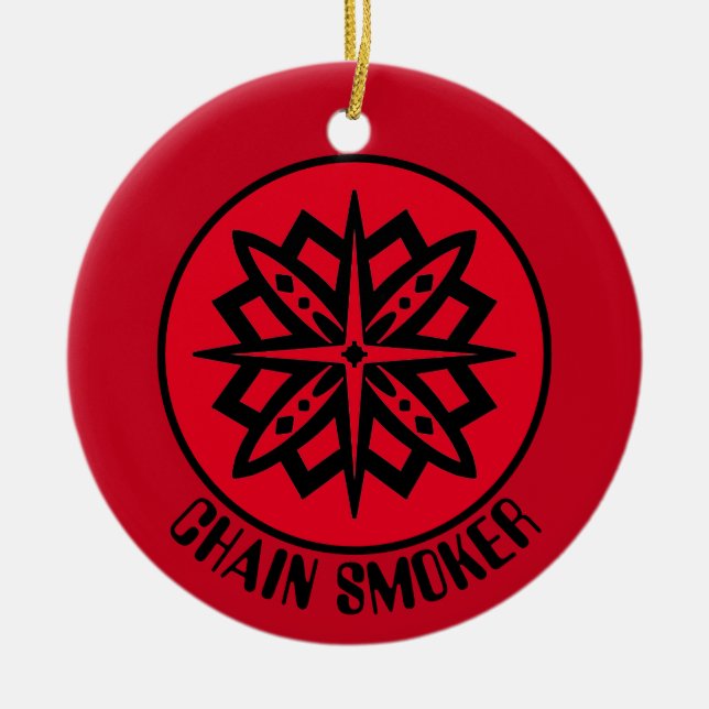 May the Course Be With You, Chain Smoker Ceramic Tree Decoration (Front)
