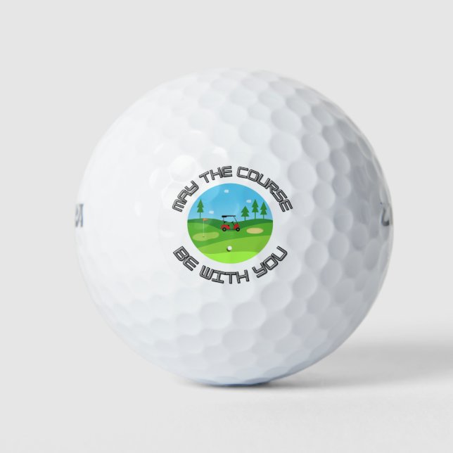 May The Course Be With You – Funny Golf Balls  (Front)