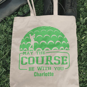 May the Course Be With You Golf Personalised Tote Bag