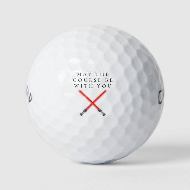 'May the Course Be With You' Humor Sci-Fi Fans Golf Balls (Front)