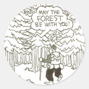 "May the forest be with you!" Classic Round Sticker