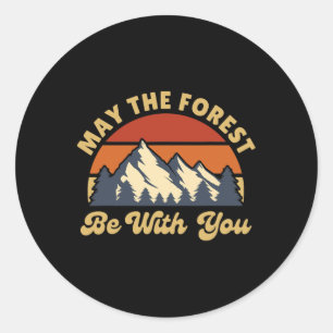 May The Forest Be With You Earth Day Retro Vintage Classic Round Sticker