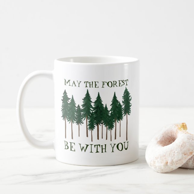 May The Forest Be With You SAVE THE TREES Coffee Mug (With Donut)